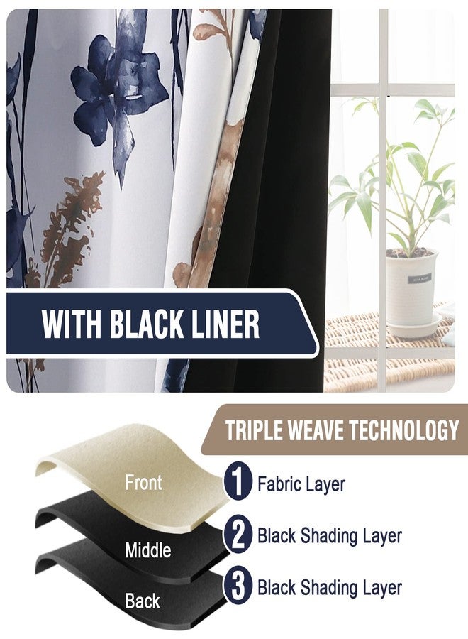 Mightree Blackout Tie Up Curtains for Windows, Three-Layer Woven Roman Curtain, Thermal Insulated Balloon Shade Rod Valance Curtain for Kitchen, Living Room, Bedroom, Blue, 42" Wx63 L - Image 5